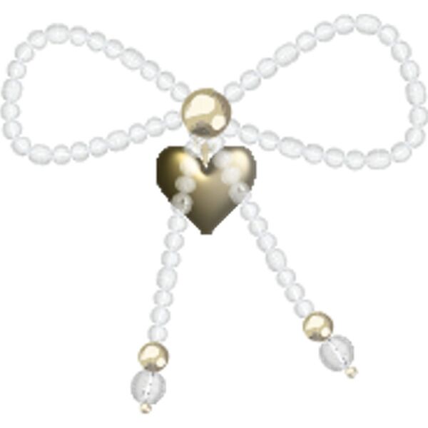 Crocs™ Crocs Jibbitz Beaded Bow with Gold Heart 198445377068 