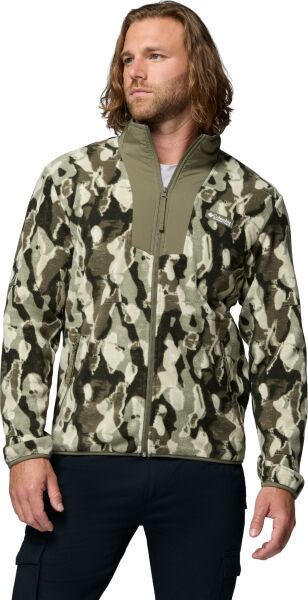 Columbia Sequoia Grove Printed Full Zip Men's Stone Green Treebark