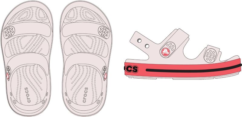 Crocs™ Crocband Cruiser Neon Band Sandal Kids' Bubble Ice/Pink Blast