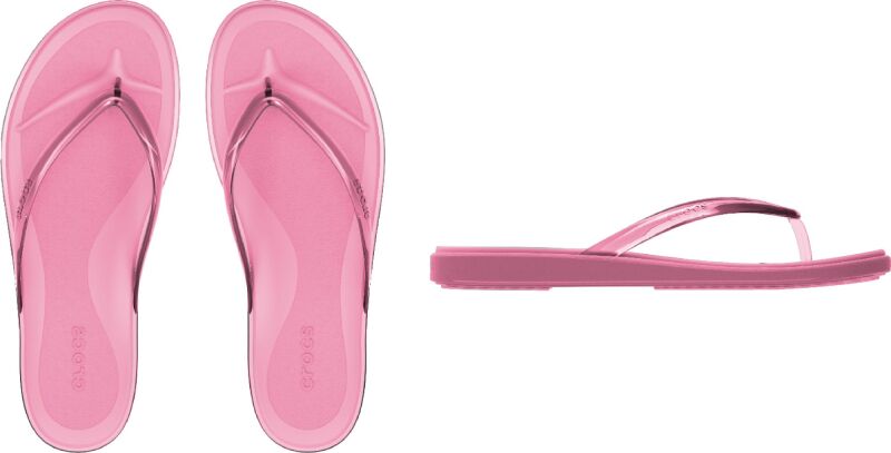 Crocs™ Miami Jelly Round Toe Flip Women's Pink Lemonade Jelly