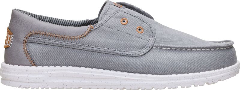 HEYDUDE Wally Cru Stretch Canvas Men's Flannel Grey/Multi