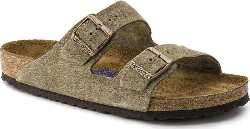 Birkenstock Arizona Soft Footbed Suede Leather Narrow Taupe